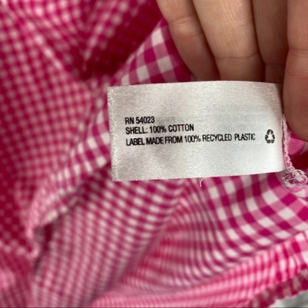 Gap Pink & White Gingham Print T-Shirt Dress Med - Picture 7 of 9